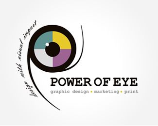 eye logo - power of eye - POE Design Logo