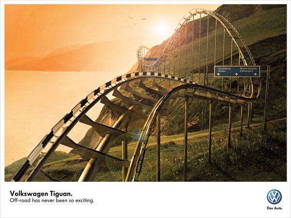 Volkswagen Tiguan. Off-road has never been so exciting Print Ad For Inspiration