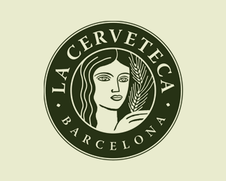 la cerveteca barcelona - lady face logo design