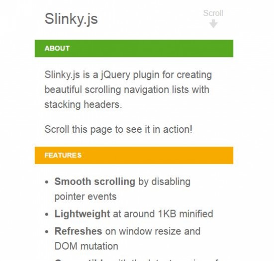 2-skinyjs - jquery menu for mobiles