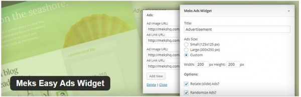 5. Meks Easy Ads Widget - free wordpress plugin for advertising management