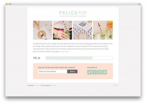 2. Felice - Coming Soon WordPress Themes