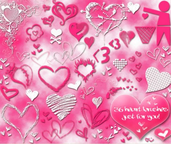 Heart Brushes - heart brushes photoshop free