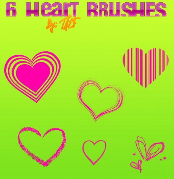 6 Heart Brushes - heart paint brushes photoshop