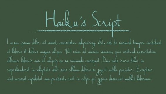 Haiku Script - good handwriting font download