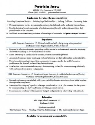 Career Advice Customer Service Resume Sample 2 - customer service resume templates free